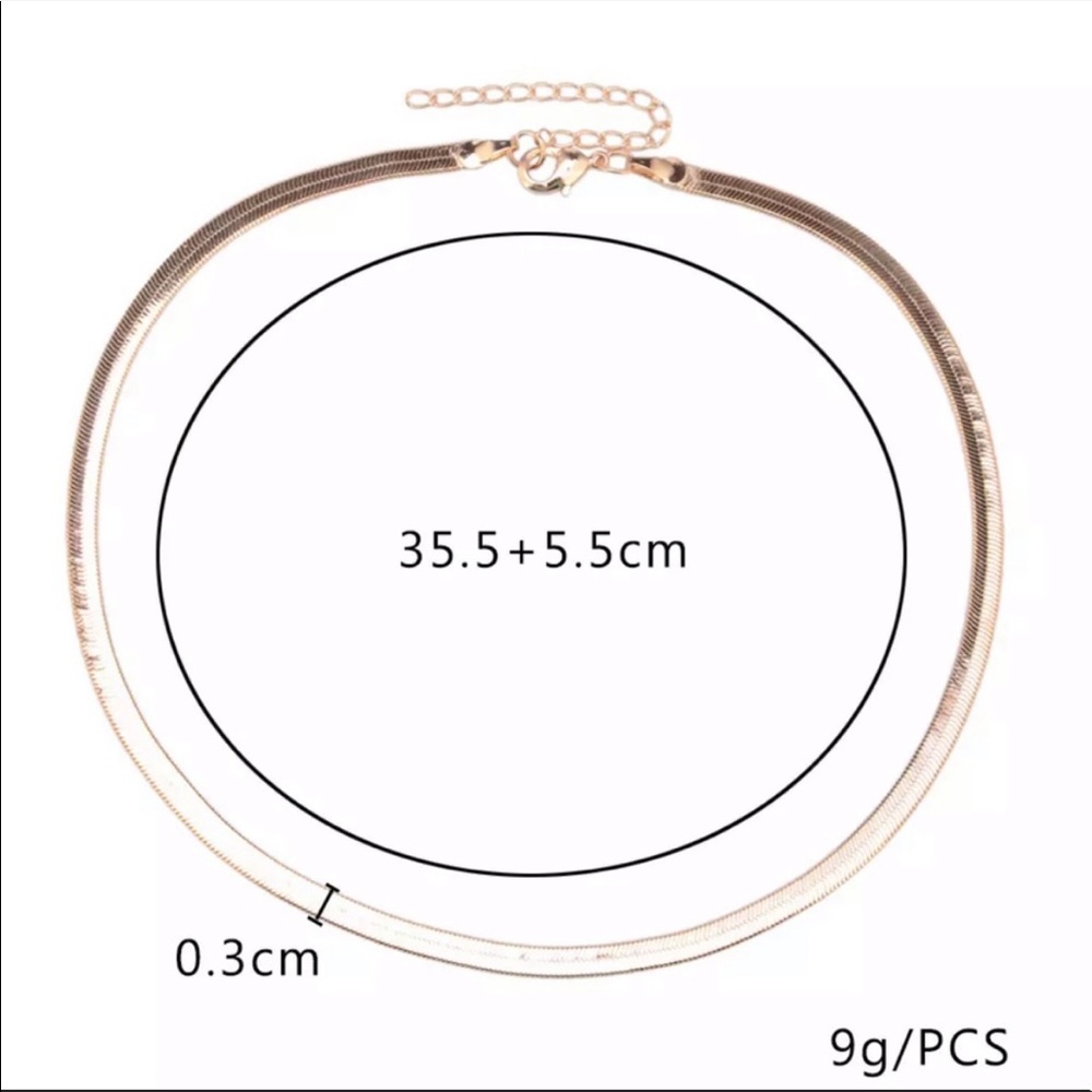 NEW 18K GOLD BLADE FLAT SNAKE CHAIN NECKLACE - Picture 5 of 6